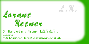 lorant metner business card